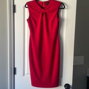 Red Tahari Arthur S. Levine Bow Sheath Dress